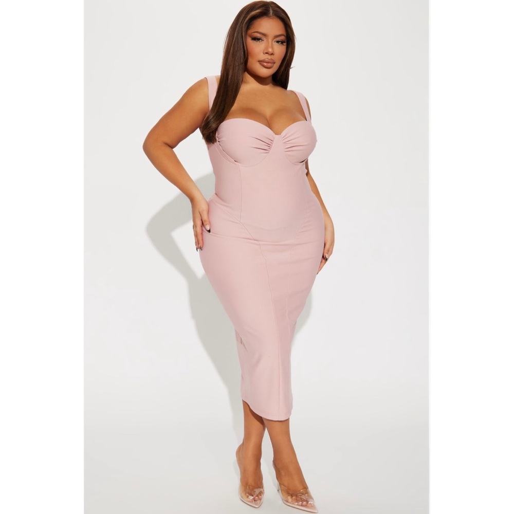 Fashion Nova Elegant Blush Midi Dress